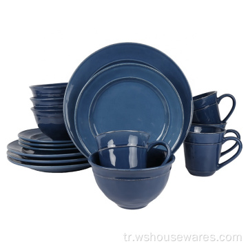 Kahve dükkanı akşam yemeği seti 16pcs Stoneware